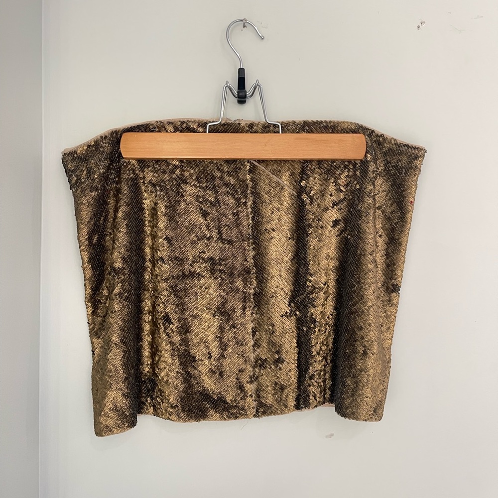 Haute Hippie Gold Sequin Mini Skirt Size L